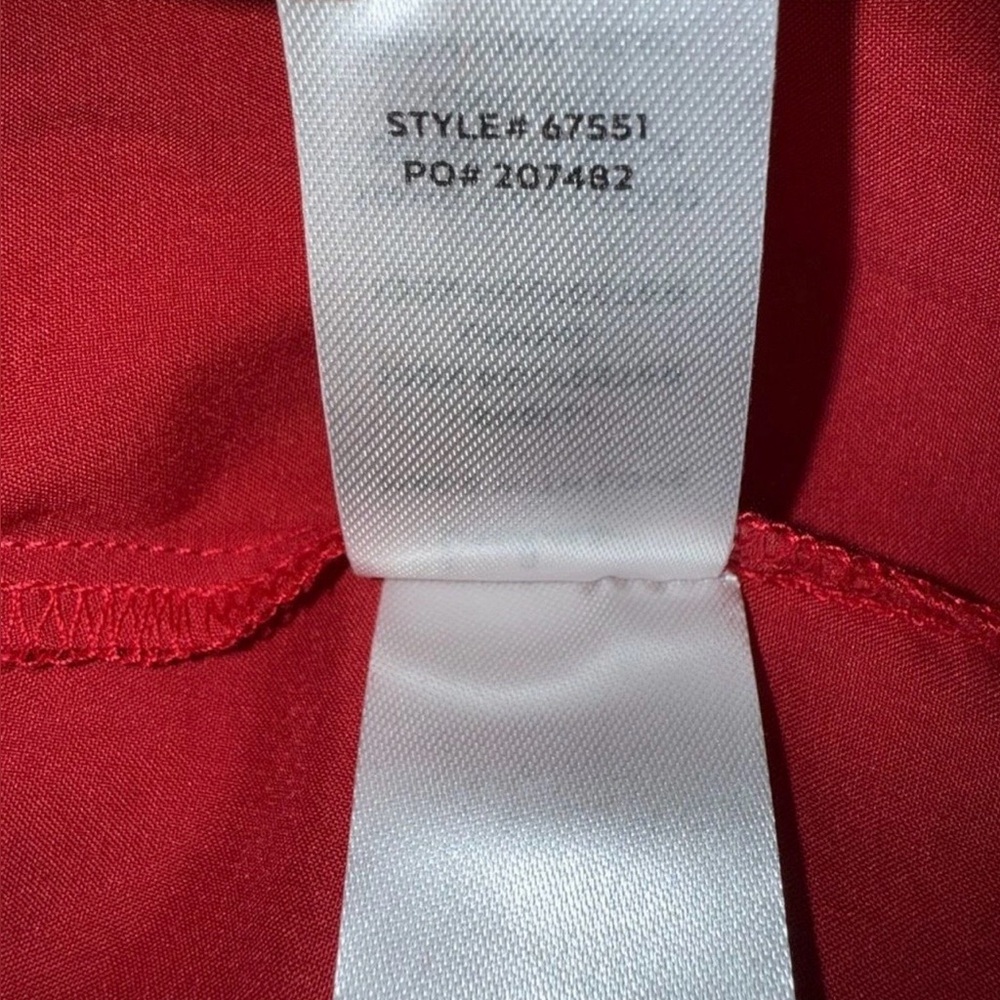 Lulus Radiant Ruby Red Floral Print Chiffon Maxi Dress sz Medium - Picture 13 of 15